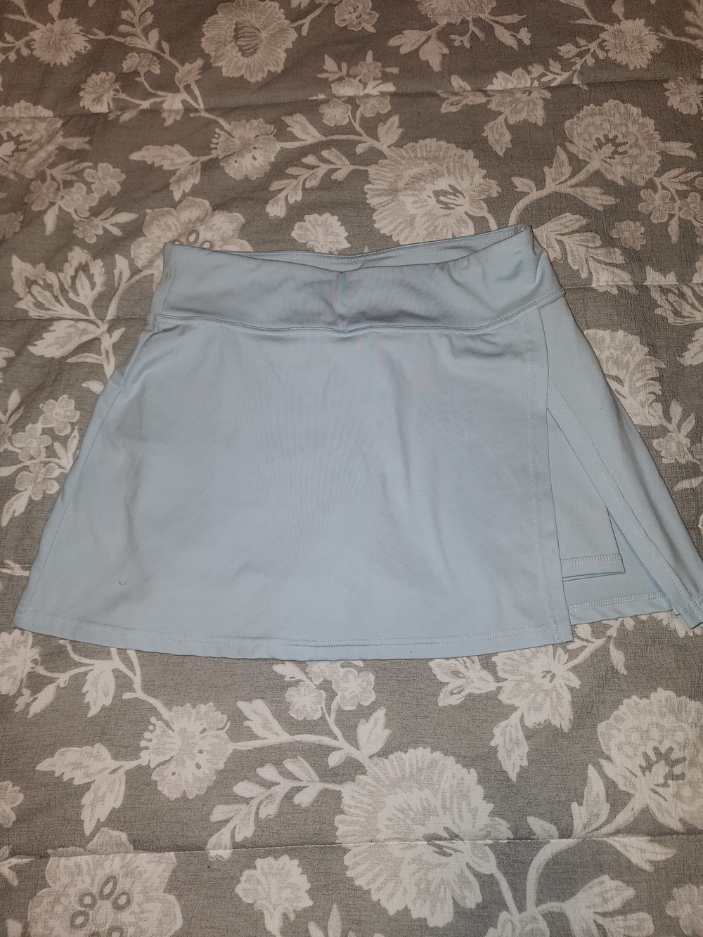 Light Blue Women's Athletic Tennis Skirt with Built-In Short